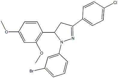 1-(3-bromophenyl)-3-(4-chlorophenyl)-5-(2,4-dimethoxyphenyl)-4,5-dihydro-1H-pyrazole 구조식 이미지