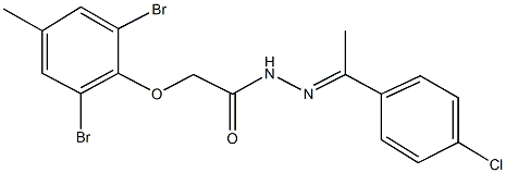 N'-[1-(4-chlorophenyl)ethylidene]-2-(2,6-dibromo-4-methylphenoxy)acetohydrazide 구조식 이미지