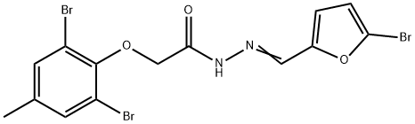 N'-[(5-bromo-2-furyl)methylene]-2-(2,6-dibromo-4-methylphenoxy)acetohydrazide Structure