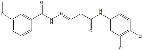 N-(3,4-dichlorophenyl)-3-[(3-methoxybenzoyl)hydrazono]butanamide Structure