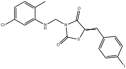 3-[(5-chloro-2-methylanilino)methyl]-5-(4-iodobenzylidene)-1,3-thiazolidine-2,4-dione 구조식 이미지