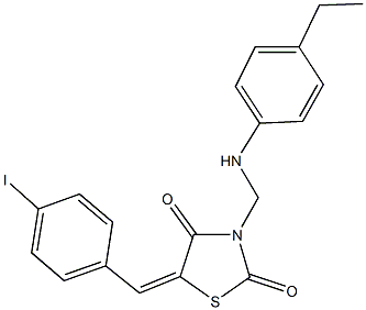 3-[(4-ethylanilino)methyl]-5-(4-iodobenzylidene)-1,3-thiazolidine-2,4-dione 구조식 이미지