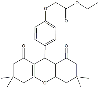 ethyl [4-(3,3,6,6-tetramethyl-1,8-dioxo-2,3,4,5,6,7,8,9-octahydro-1H-xanthen-9-yl)phenoxy]acetate 구조식 이미지
