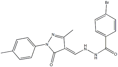 4-bromo-N'-{[3-methyl-1-(4-methylphenyl)-5-oxo-1,5-dihydro-4H-pyrazol-4-ylidene]methyl}benzohydrazide Structure