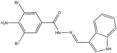 4-amino-3,5-dibromo-N'-(1H-indol-3-ylmethylene)benzohydrazide Structure