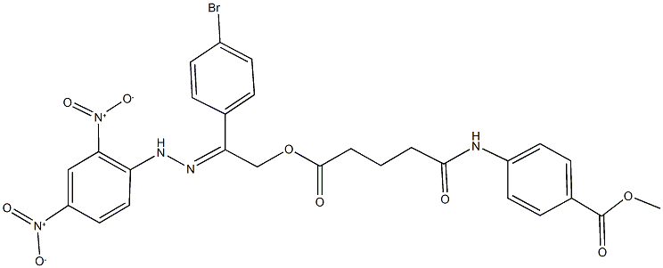 methyl 4-({5-[2-({2,4-bisnitrophenyl}hydrazono)-2-(4-bromophenyl)ethoxy]-5-oxopentanoyl}amino)benzoate 구조식 이미지