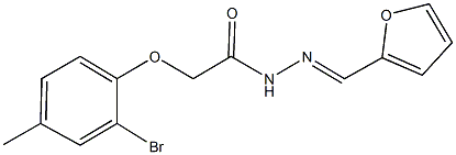 2-(2-bromo-4-methylphenoxy)-N'-(2-furylmethylene)acetohydrazide 구조식 이미지