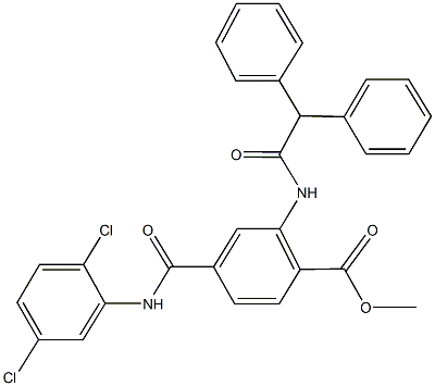 methyl 4-[(2,5-dichloroanilino)carbonyl]-2-[(diphenylacetyl)amino]benzoate 구조식 이미지