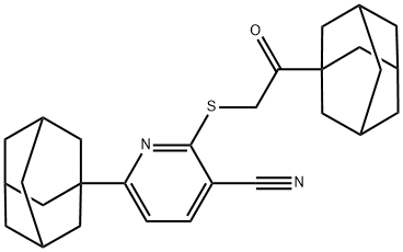 6-(1-adamantyl)-2-{[2-(1-adamantyl)-2-oxoethyl]sulfanyl}nicotinonitrile 구조식 이미지