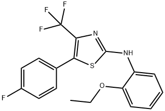 N-(2-ethoxyphenyl)-5-(4-fluorophenyl)-4-(trifluoromethyl)-1,3-thiazol-2-amine 구조식 이미지