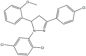 3-(4-chlorophenyl)-1-(2,5-dichlorophenyl)-5-(2-methoxyphenyl)-4,5-dihydro-1H-pyrazole Structure