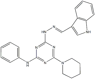 1H-indole-3-carbaldehyde [4-anilino-6-(1-piperidinyl)-1,3,5-triazin-2-yl]hydrazone 구조식 이미지