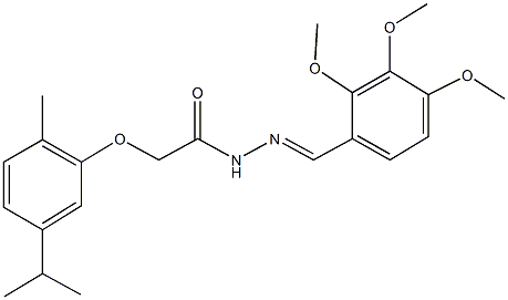 2-(5-isopropyl-2-methylphenoxy)-N'-(2,3,4-trimethoxybenzylidene)acetohydrazide 구조식 이미지