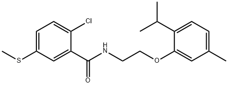 2-chloro-N-[2-(2-isopropyl-5-methylphenoxy)ethyl]-5-(methylsulfanyl)benzamide Structure