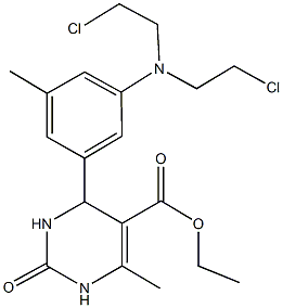 ethyl 4-{3-[bis(2-chloroethyl)amino]-5-methylphenyl}-6-methyl-2-oxo-1,2,3,4-tetrahydro-5-pyrimidinecarboxylate Structure