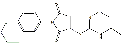 2,5-dioxo-1-(4-propoxyphenyl)-3-pyrrolidinyl N,N'-diethylimidothiocarbamate Structure