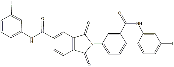 2-{3-[(3-iodoanilino)carbonyl]phenyl}-N-(3-iodophenyl)-1,3-dioxo-5-isoindolinecarboxamide 구조식 이미지