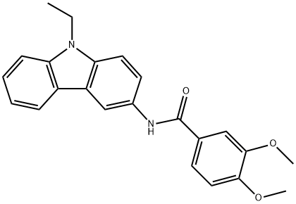 N-(9-ethyl-9H-carbazol-3-yl)-3,4-dimethoxybenzamide 구조식 이미지