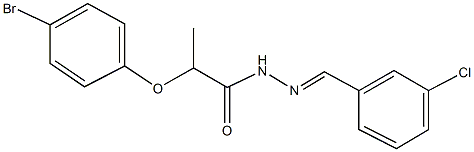 2-(4-bromophenoxy)-N'-(3-chlorobenzylidene)propanohydrazide 구조식 이미지
