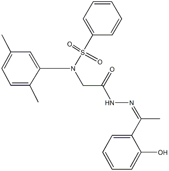 N-(2,5-dimethylphenyl)-N-(2-{2-[1-(2-hydroxyphenyl)ethylidene]hydrazino}-2-oxoethyl)benzenesulfonamide 구조식 이미지