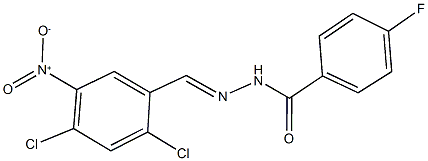 N'-{2,4-dichloro-5-nitrobenzylidene}-4-fluorobenzohydrazide Structure