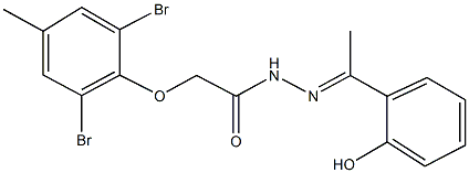 2-(2,6-dibromo-4-methylphenoxy)-N'-[1-(2-hydroxyphenyl)ethylidene]acetohydrazide 구조식 이미지