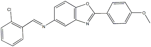 N-(2-chlorobenzylidene)-N-[2-(4-methoxyphenyl)-1,3-benzoxazol-5-yl]amine 구조식 이미지