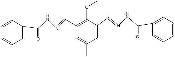 N'-[3-(2-benzoylcarbohydrazonoyl)-2-methoxy-5-methylbenzylidene]benzohydrazide 구조식 이미지