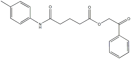 2-oxo-2-phenylethyl 5-oxo-5-(4-toluidino)pentanoate 구조식 이미지