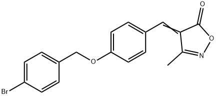4-{4-[(4-bromobenzyl)oxy]benzylidene}-3-methyl-5(4H)-isoxazolone 구조식 이미지