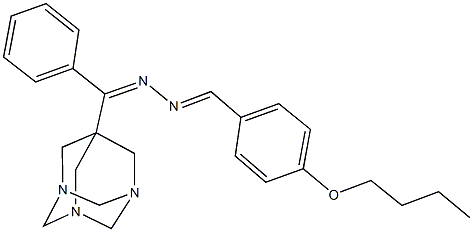 4-butoxybenzaldehyde [phenyl(1,3,5-triazatricyclo[3.3.1.1~3,7~]dec-7-yl)methylene]hydrazone Structure