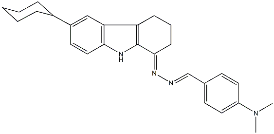 4-(dimethylamino)benzaldehyde (6-cyclohexyl-2,3,4,9-tetrahydro-1H-carbazol-1-ylidene)hydrazone 구조식 이미지