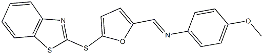 N-{[5-(1,3-benzothiazol-2-ylsulfanyl)-2-furyl]methylene}-N-(4-methoxyphenyl)amine 구조식 이미지