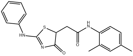 N-(2,4-dimethylphenyl)-2-[4-oxo-2-(phenylimino)-1,3-thiazolidin-5-yl]acetamide Structure