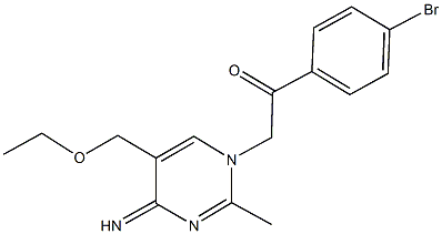 1-(4-bromophenyl)-2-(5-(ethoxymethyl)-4-imino-2-methyl-1(4H)-pyrimidinyl)ethanone 구조식 이미지