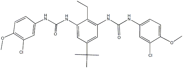 N-(5-tert-butyl-3-{[(3-chloro-4-methoxyanilino)carbonyl]amino}-2-ethylphenyl)-N'-(3-chloro-4-methoxyphenyl)urea Structure