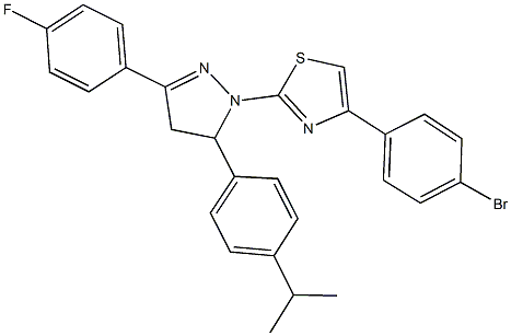 4-(4-bromophenyl)-2-[3-(4-fluorophenyl)-5-(4-isopropylphenyl)-4,5-dihydro-1H-pyrazol-1-yl]-1,3-thiazole Structure