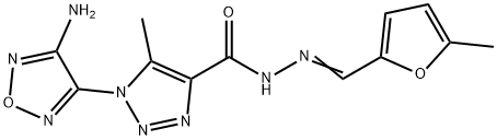 1-(4-amino-1,2,5-oxadiazol-3-yl)-5-methyl-N'-[(5-methyl-2-furyl)methylene]-1H-1,2,3-triazole-4-carbohydrazide 구조식 이미지