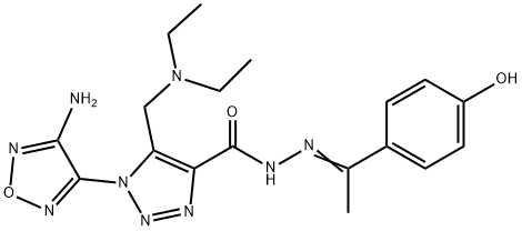 1-(4-amino-1,2,5-oxadiazol-3-yl)-5-[(diethylamino)methyl]-N'-[1-(4-hydroxyphenyl)ethylidene]-1H-1,2,3-triazole-4-carbohydrazide Structure