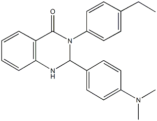 2-[4-(dimethylamino)phenyl]-3-(4-ethylphenyl)-2,3-dihydro-4(1H)-quinazolinone 구조식 이미지