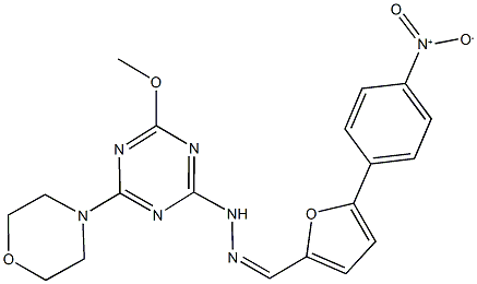 5-{4-nitrophenyl}-2-furaldehyde [4-methoxy-6-(4-morpholinyl)-1,3,5-triazin-2-yl]hydrazone 구조식 이미지