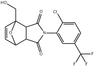 4-[2-chloro-5-(trifluoromethyl)phenyl]-1-(hydroxymethyl)-10-oxa-4-azatricyclo[5.2.1.0~2,6~]dec-8-ene-3,5-dione Structure