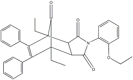 4-(2-ethoxyphenyl)-1,7-diethyl-8,9-diphenyl-4-azatricyclo[5.2.1.0~2,6~]dec-8-ene-3,5,10-trione 구조식 이미지