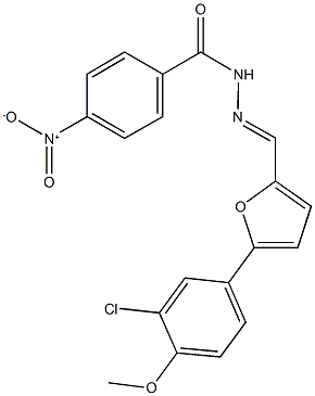 N'-{[5-(3-chloro-4-methoxyphenyl)-2-furyl]methylene}-4-nitrobenzohydrazide 구조식 이미지