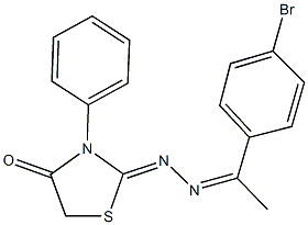 3-phenyl-1,3-thiazolidine-2,4-dione 2-{[1-(4-bromophenyl)ethylidene]hydrazone} 구조식 이미지