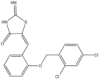 5-{2-[(2,4-dichlorobenzyl)oxy]benzylidene}-2-imino-1,3-thiazolidin-4-one Structure