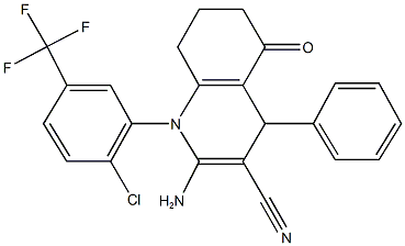 2-amino-1-[2-chloro-5-(trifluoromethyl)phenyl]-5-oxo-4-phenyl-1,4,5,6,7,8-hexahydro-3-quinolinecarbonitrile Structure