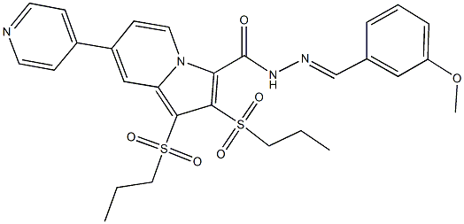 N'-(3-methoxybenzylidene)-1,2-bis(propylsulfonyl)-7-(4-pyridinyl)-3-indolizinecarbohydrazide 구조식 이미지