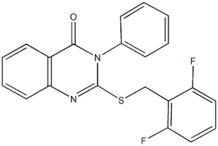 2-[(2,6-difluorobenzyl)sulfanyl]-3-phenyl-4(3H)-quinazolinone 구조식 이미지