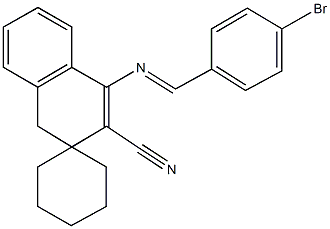 1-[(4-bromobenzylidene)amino]-3,4-dihydrospiro[naphthalene-3,1'-cyclohexane]-2-carbonitrile 구조식 이미지